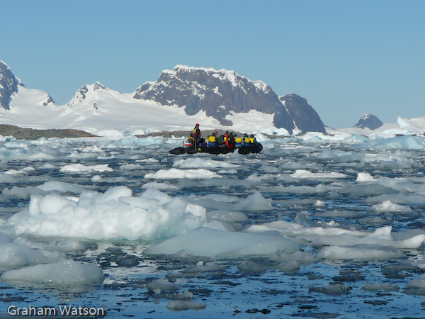 Zodiac amongst brash ice